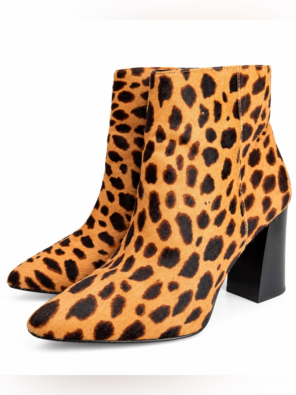 Vince Camuto Thelmin Leopard Cow Hair Booties 7M